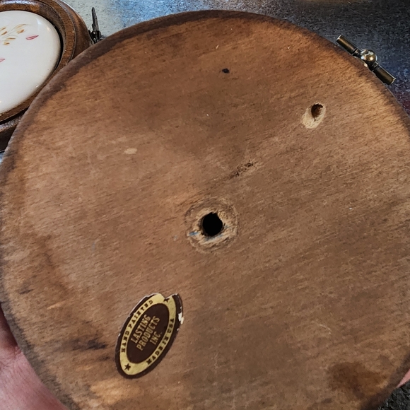 Collectible Rose Hand Painted Porclien Plaques inlayed in Wooden Frames Set of 3 - Picture 2 of 3